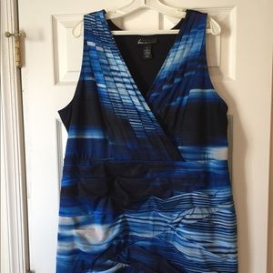 Mixed blue/black sleeveless dress from Lane Bryant